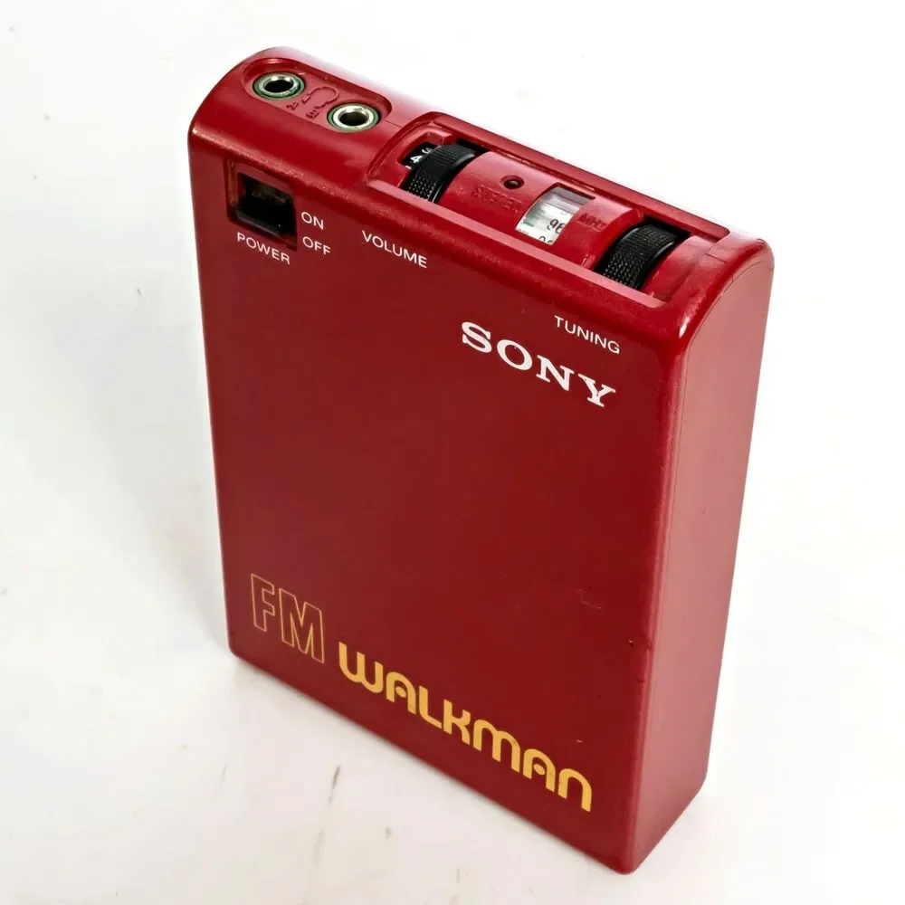 Vintage Sony SRF-30W FM RED Walkman Stereo Personal Radio - Tested Working